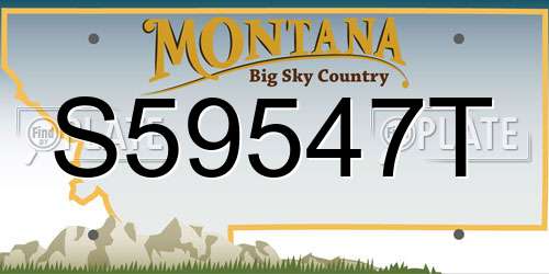 S59547T Montana License Plate