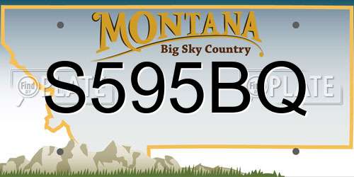 S595BQ Montana License Plate