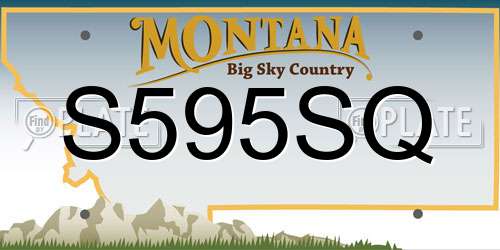 S595SQ Montana License Plate