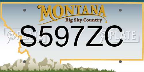 S597ZC Montana License Plate