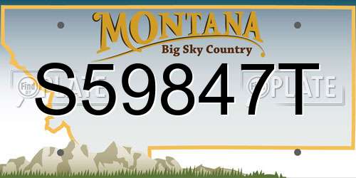 S59847T Montana License Plate