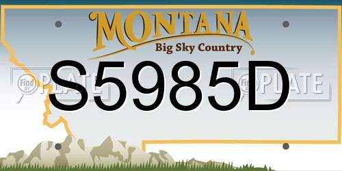S5985D Montana License Plate