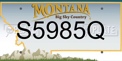 S5985Q Montana License Plate