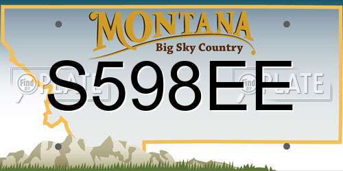 S598EE Montana License Plate