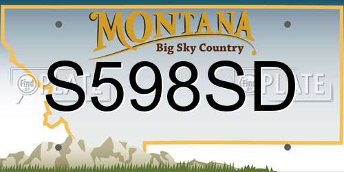 S598SD Montana License Plate