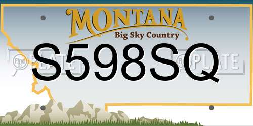 S598SQ Montana License Plate