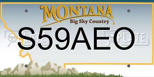 S59AEO Montana License Plate