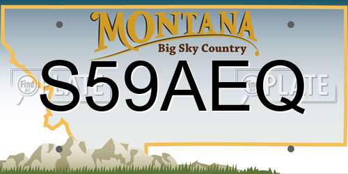 S59AEQ Montana License Plate