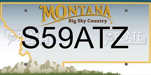 S59ATZ Montana License Plate