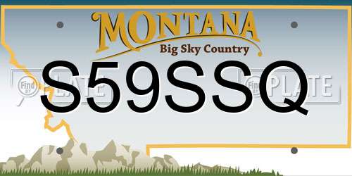 S59SSQ Montana License Plate