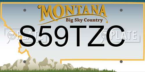 S59TZC Montana License Plate