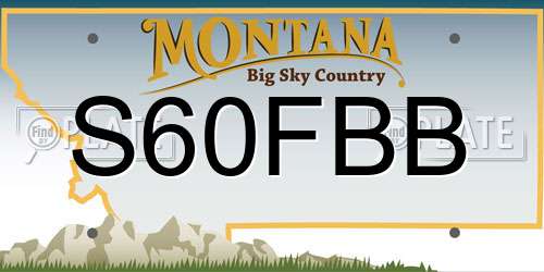 S60FBB Montana License Plate