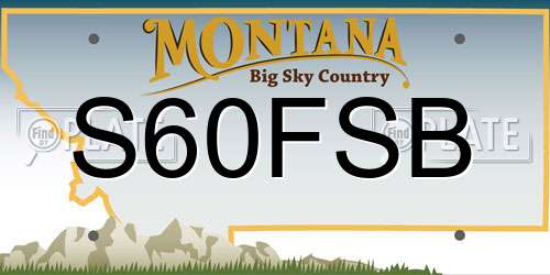 S60FSB Montana License Plate