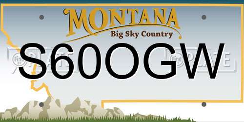 S60OGW Montana License Plate