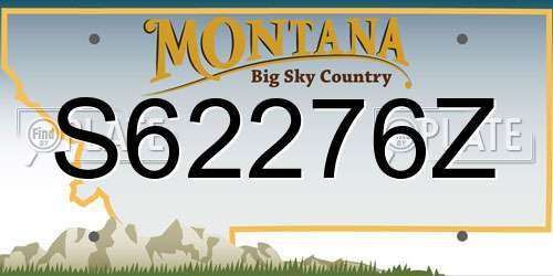 S62276Z Montana License Plate