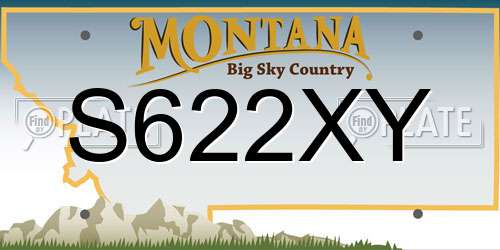 S622XY Montana License Plate