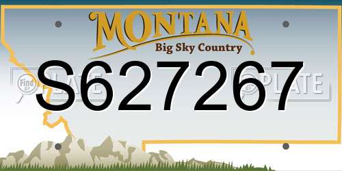 S627267 Montana License Plate