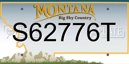 S62776T Montana License Plate