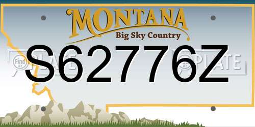 S62776Z Montana License Plate