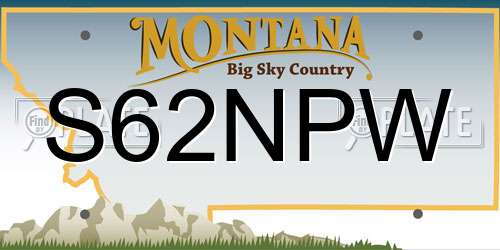 S62NPW Montana License Plate