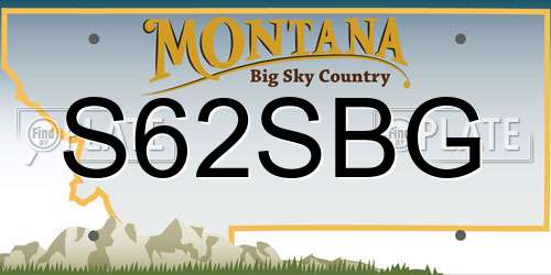 S62SBG Montana License Plate