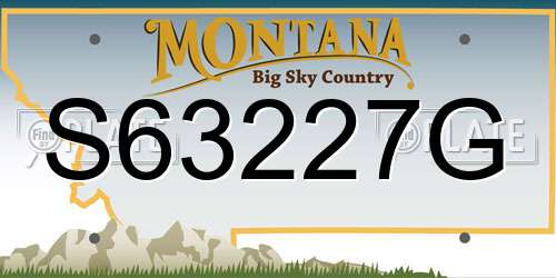 S63227G Montana License Plate