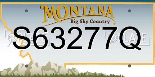 S63277Q Montana License Plate