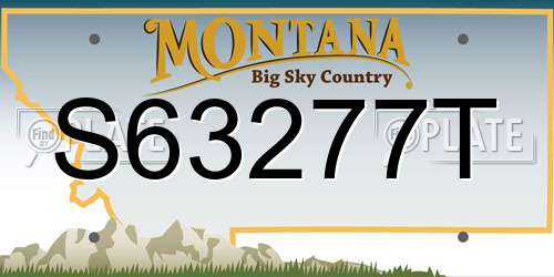 S63277T Montana License Plate