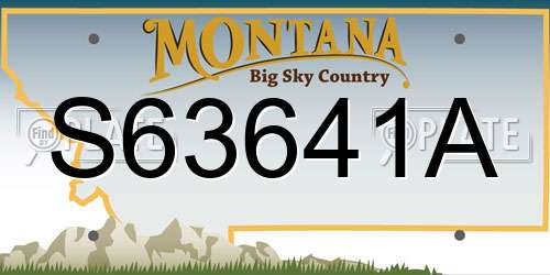S63641A Montana License Plate