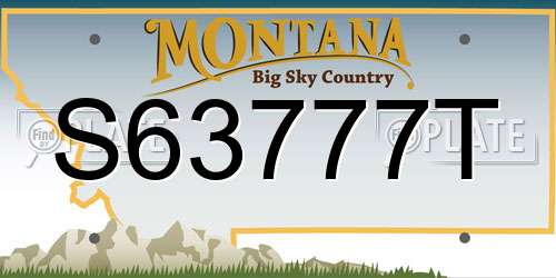 S63777T Montana License Plate