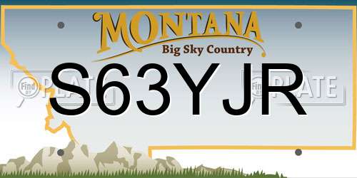 S63YJR Montana License Plate