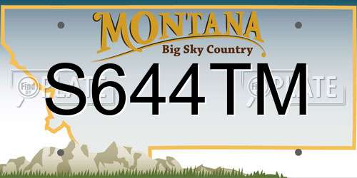 S644TM Montana License Plate
