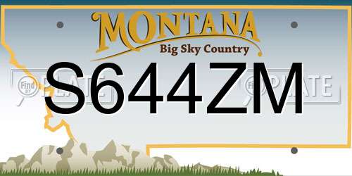 S644ZM Montana License Plate