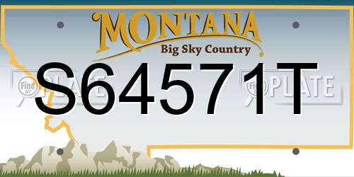 S64571T Montana License Plate