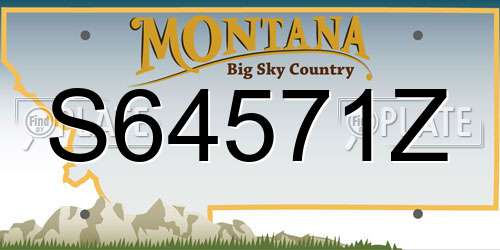 S64571Z Montana License Plate