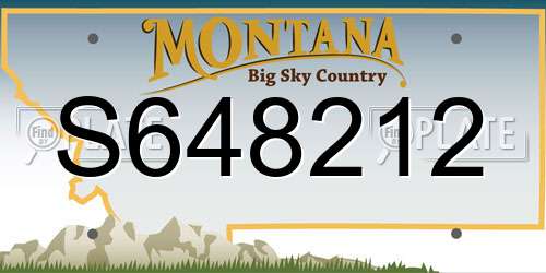 S648212 Montana License Plate