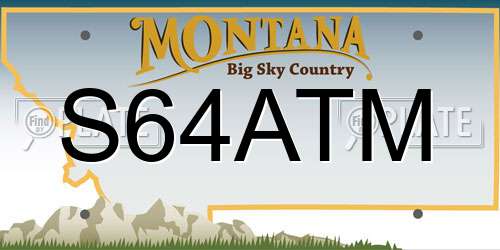 S64ATM Montana License Plate