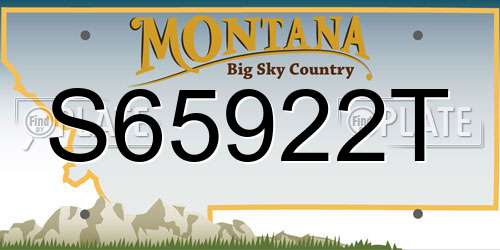 S65922T Montana License Plate