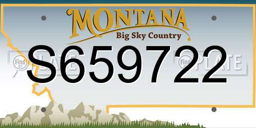 S659722 Montana License Plate