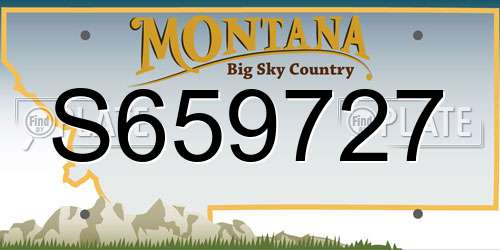 S659727 Montana License Plate