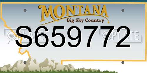 S659772 Montana License Plate