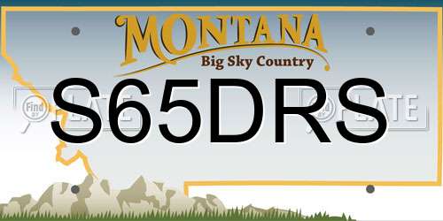 S65DRS Montana License Plate