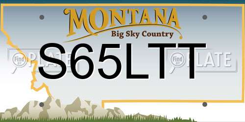S65LTT Montana License Plate