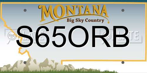 S65ORB Montana License Plate