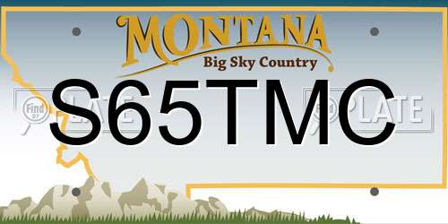S65TMC Montana License Plate