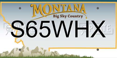 S65WHX Montana License Plate