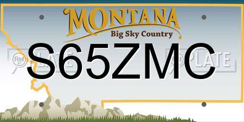 S65ZMC Montana License Plate