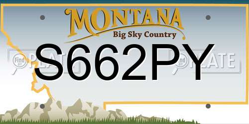 S662PY Montana License Plate