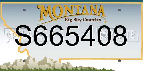 S665408 Montana License Plate