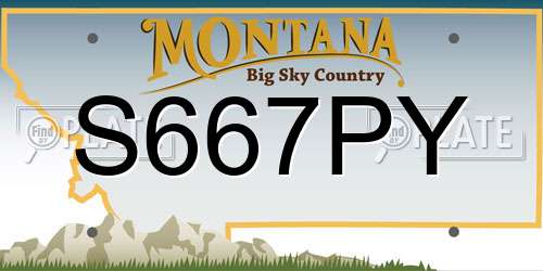 S667PY Montana License Plate